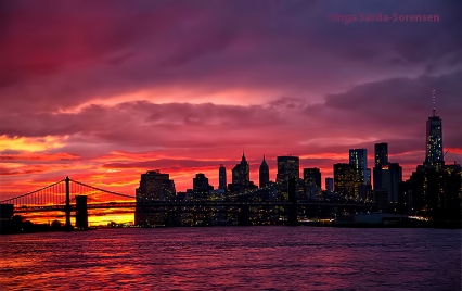 TP Fiery sunset NYC 10 29 14